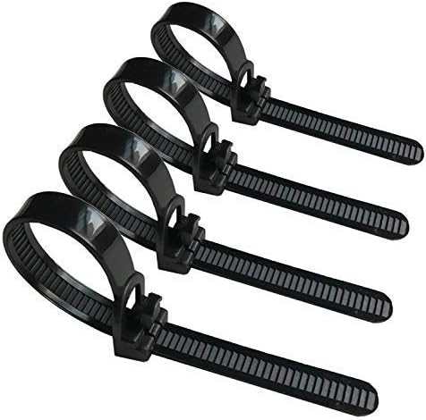 10 Inch Heavy Duty Nylon Cable Ties, 200pcs, Zip Ties with 0.2 Inch/5mm Width in Black By Flurhrt, Indoor and Outdoor UV Resistant