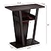 Topeakmart V Console Sofa Entry Table with Two Shelves Hall Furnishings, Espresso