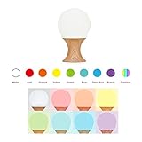 Kids Night Light,Led Table Lamp Mood Lighting Portable LED Bedside Lamp for Living Room Bedroom Hallway Baby Dark Wood Grain