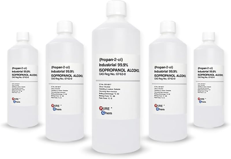 Pure Chem Isopropanol IPA 99.99% 5 x 1L Bottles White