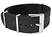 Bonetto Cinturini 22mm 2-Piece Black Rubber Watch Strap Model 328