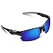 HODGSON Polarized Sunglasses for Men Women, Unique Style Unbreakable Sunglasses-Black/Blue
