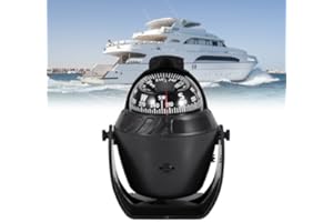 Boat Compass, High Precision LED Light Compass Adjustable LED Light Pivoting Navigation Electronic for Marine Boat Car