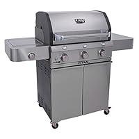  Gas-Grillstation Char-Broil Titan 4-flammig 3+1 Gas Brenner Edelstahl XXL silber Garten ✔ Lenkrollen mit Bremse ✔ Deckel ✔ Seitentische beidseitig ✔ Unterschrank ✔ eckig ✔ rollbar ✔ stehend grillen ✔ Grillen mit Gas ✔ mit Station ✔ mit Rädern 