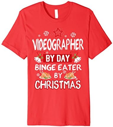 Mens Videographer by Day Funny Christmas Themed Gift T-Shirt XL Red