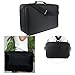 FLYMEI Large Makeup Organizer Bag, Travel Makeup Case 3 Layer Professional Cosmetic Organizer, Black Makeup Train Case with Shoulder Strap Portable Cosmetic Brush Organizer
