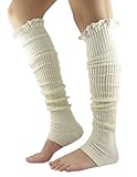 Novawo® Women's Knit Lace Trim Cute Leg Warmers Nice Boots socks (with nice pouch)