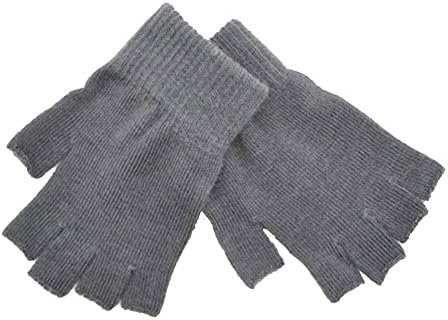 Cren Women Men Half Finger Gloves Winter Warmer Knitted Mittens Fingerless