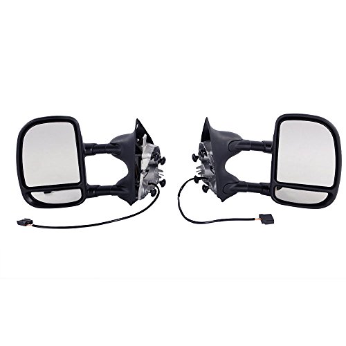 MOTOOS Towing Mirrors Side Folding Extendable Fit For 1999-2007 Ford F-250 F-350 F-450 F-550 Super Duty 2000-2005 Ford Excursion 6.8L V10
