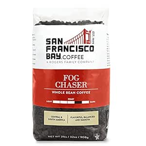 SF Bay Coffee Fog Chaser Whole Bean 2LB (32 Ounce) Medium Dark Roast
