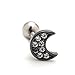 2 Pieces 16g Rhinestone Moon Upper Ear Cartilage Helix Studs Earrings Lobe Piercings 16 Gauges 1/4