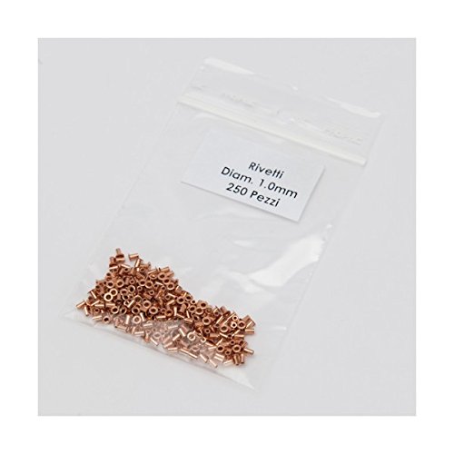 pcbfacile Copper rivets for PCB Through-Hole mechanical plating - Inner diameter 1.0mm/Hole diameter 1.5mm - 250 pcs.