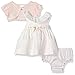 Youngland Baby Girls' Mixed Print and Eyelet Dress with Knit Shrug