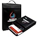 Fireproof Safe Security Box for Valuables, Waterproof and Fireproof Bag, Home Safe, Money Box Bag, Portable Fire Safe Document Box with Lock, 15×11×3 inches Document Safe Fireproof Box Bag in Black