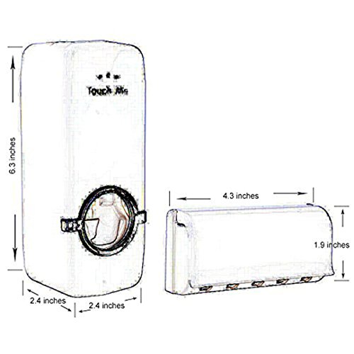 Novias Hands Free Toothpaste Dispenser Automatic Toothpaste Squeezer and Toothbrush Holder Set for 5 Brushes