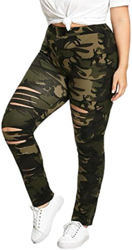 Tootu Women Plus Size Elastic Leggings Solid Criss-Cross Hollow Out Sport Pants