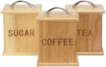 wooden tea and coffee canisters