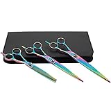 Master Grooming Tools 5200 Rainbow Series Grooming Shears Value Kit - High-Performance Shears for Grooming Dogs, 3-Piece Kit