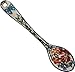 Polish Pottery Ceramika Boleslawiec, 1022/238, Spoon Medium, 1 1/4 by 6 1/8 Inches Long, Royal Blue Patterns with Red Cornflower and Blue Butterflies Motif