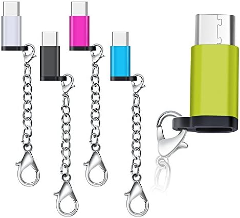 5 Pack USB Type C Adapter, CableLovers USB-C Male to Micro USB Female Connector with Keychain for Samsung Galaxy S8 Plus S8+ Note 8 MacBook Pro LG G5 G6 V20 Nexus 5X 6P Pixel 2 XL &amp;More