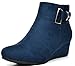 DREAM PAIRS LANG Women's Stylish Winter Faux Fur Lining Side Zipper Low Wedge Heel Booties Shoes