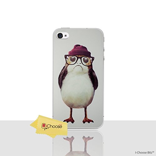 iPhone 4/4s Funny Animal Silicone Phone Case / Gel Cover for Apple iPhone 4S 4 / Screen Protector & Cloth / iCHOOSE / Porg