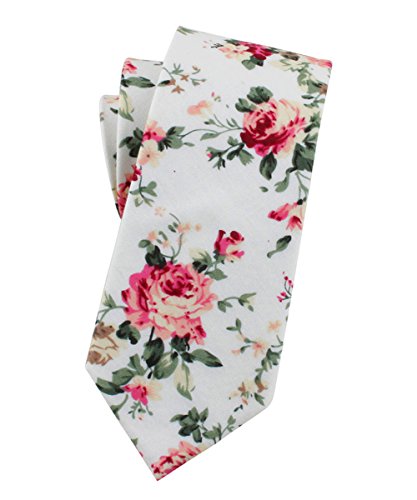 Levao-Men's Skinny Tie Floral Cotton Neck Ties for Men CT00108