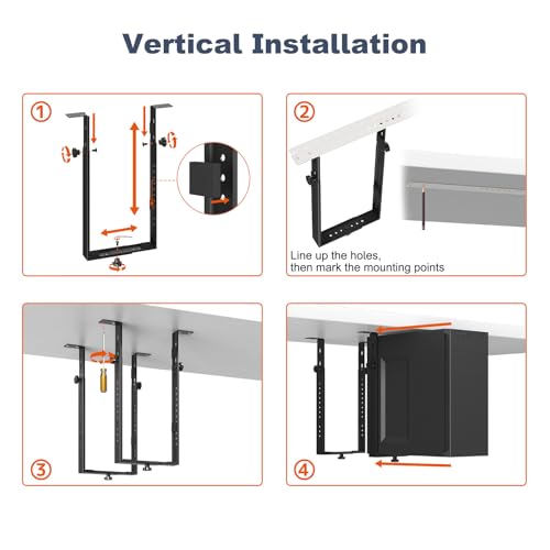 PUTORSEN Under-desk PC holder for computer cases - up to 35 kg load capacity, space-saving mounting for desks, universal and stable