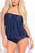 ToBeInStyle Women's Bandeau Blouson Tie Tankini