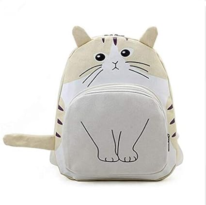 Fkvble Nouveau Femmes Toile Sac à Dos Belle Chat Impression