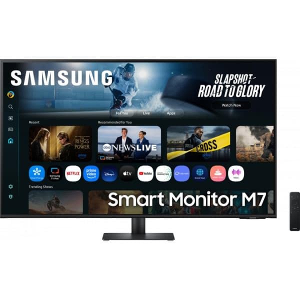 Samsung Smart Monitor M7 (S43FM702), Flat 109.2 cm, 3840x2160 (UHD 4K), Smart Hub mit AI, Office 365, Gaming Hub, Eingebauter Lautsprecher, Fernbedienung, WiFi, HDMI, USB-C