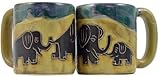 One (1) MARA STONEWARE COLLECTION - 16 Ounce Coffee Cup Collectible Mug - Elephant Design