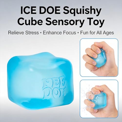 Glow in The Dark Sensory Cube Fidget Toy, Soft TPR Luminous Squeeze Block, Portable Stress Relief Hand Toy, Compact Decompression Cube, Safe Cute Desktop Play Toys for Kids and Adults
