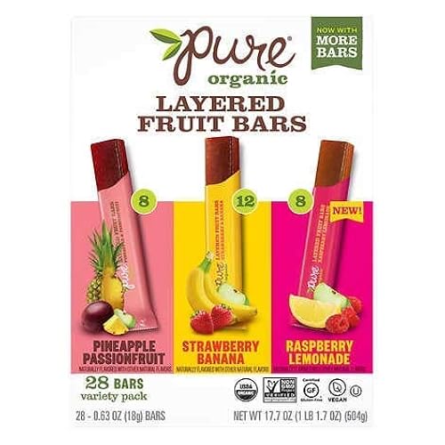 Gourmet Kitchn Pure Organic Layered Fruit Bars Variety 2 Pack, 28