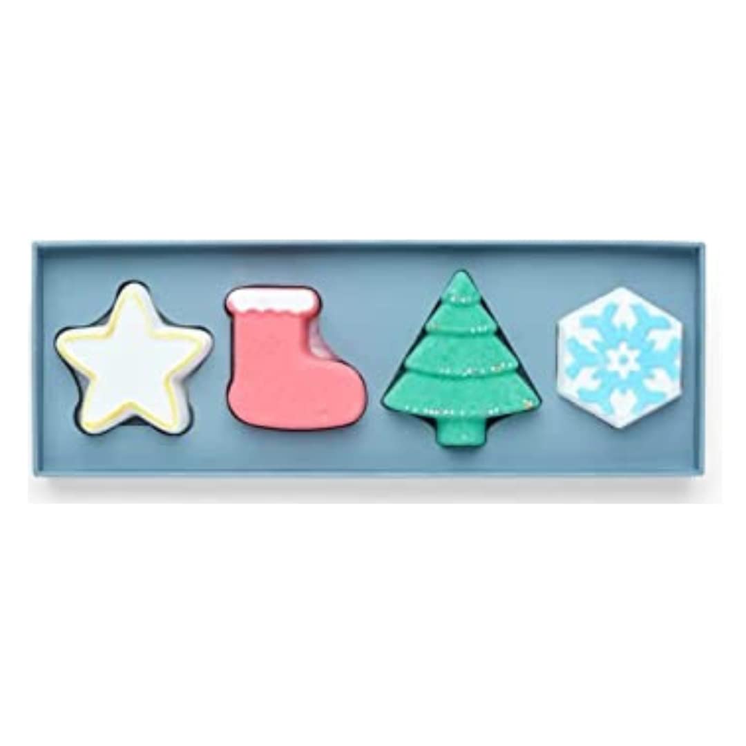 Festive Bath Bombs | TranquilBeauty Luxury Bath Gift Set for Women | 4X Organic Bath Bomb/Vegan/Handmade for an Extraordinary Bubble Bath Experience at Your Home