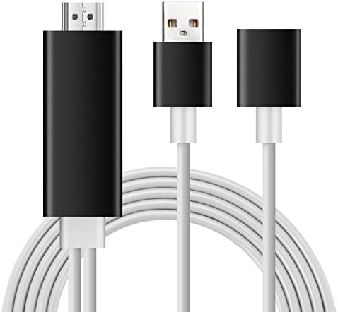 Newest 3 in 1 Full HD Mirroring Cable HDMI Cable Lightning MHL to HDMI Cable Plug and Play HDTV Adaptor Cable For iPhone iPad Samsung Smartphones (Black)