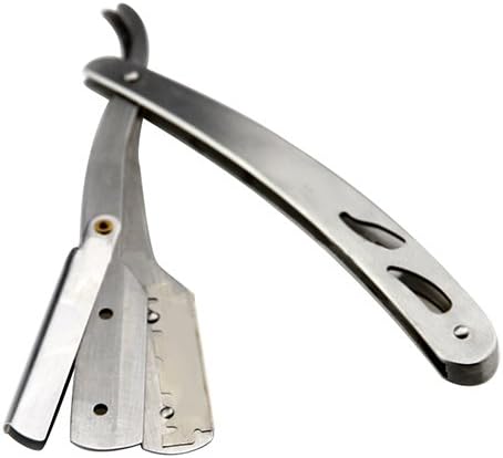 Professional Straight Barber Edge Steel Razor Folding Shaving Knife Holder Rack Without Blade ,100 Percent Stainless Steel Replacement Blades Extend Life of Shaver - by Glado