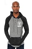 NFL Oakland Raiders Men's Henley Raglan Pullover Hoodie Sweatshirt, X-Large