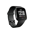 Fitbit Versa Smartwatch, Black/Black Aluminium, One Size (S & L Bands Included)