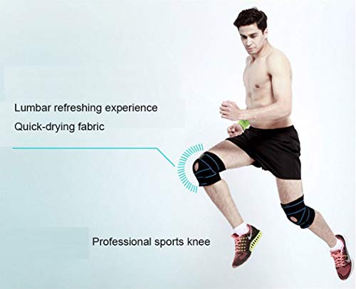 Mcolics Knee Pads Brace Support for Men Women Relieves ACL, LCL, MCL, Meniscus Tear, Arthritis, Patella Tendon, Tendonitis Pain, Running, Workout, Basketball, Sports (Black/Blue) - Thumbnail 2