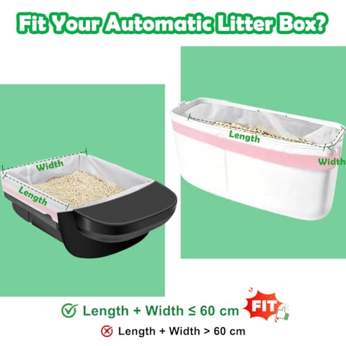 SZEE 120 Pcs Self-Cleaning Cat Litter tray Liners, Drawstring Automatic Cat Litter Box Waste Bags, Suitable for Robot 3&4, PURA MAX, PURA MAX 2, PURA X, S20, M1, AutoScooper 11&12