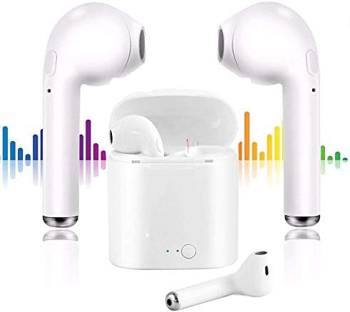 Bluetooth Headset Wireless Headphones Sports Earphones In-Ear Headphones with Portable Charging Dock and Microphone for iPhone x 8 Plus 7 Plus 6 S Samsung IOS Android Smart Phone 4