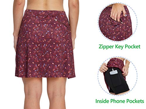 image for slimour Women Print Golf Skirt Travel Skirts with Pockets Swim Skirt H