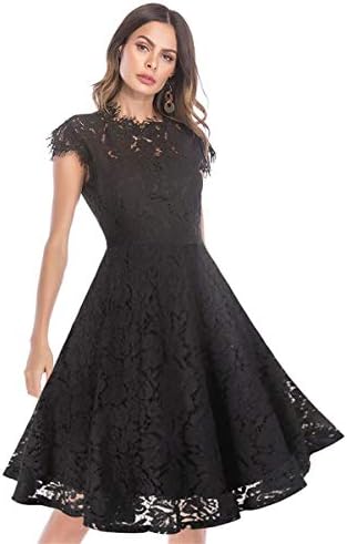 Women's Sleeveless Floral Lace Slim Evening Cocktail Mini Dress for Party DM261