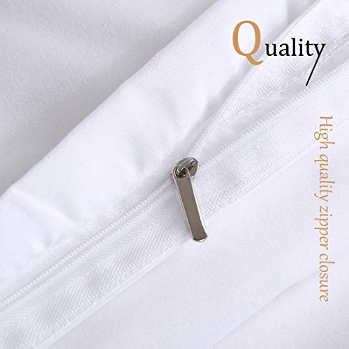 INGALIK Bedding 3 Piece Duvet Cover Set Full Size with Zipper Closure Ultra Soft Breathable 100% Washed Microfiber Hotel Luxury Solid Color Collection 3pc (1 Duvet Cover + 2 Pillow Shams) White