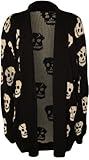 WearAll Women's Plus Size Skull Long Sleeve Knitted Cardigan