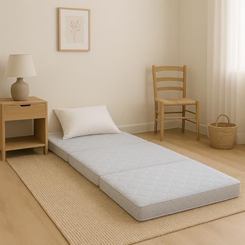 Emirates Living Medicated Folded Mattress | Orthopedic Support | Portable & Space-Saving Design | Single Size 90 x 180 x 6 cm – Ideal for Guests, Travel & Everyday Comfort