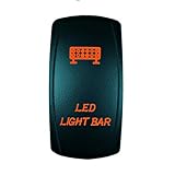 12V Laser Backlit Orange Rocker Switch LED LIGHT BAR Bright Light Powersports [SLR1053BLPFBA]