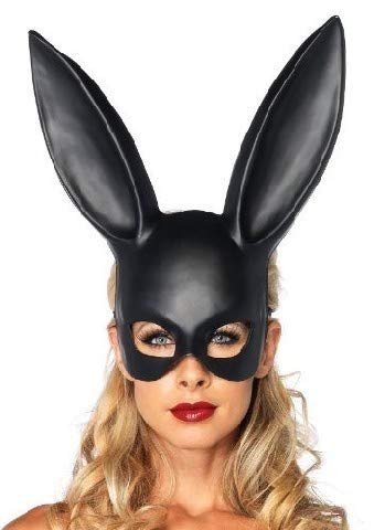 EVRYLON-Maschera-Donna-Orecchie-Coniglio-Rigida-Lunghe-Sexy-Coniglietta-Nero-Accessori-Costumii-Carnevale-Halloween