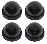 Dummy Security Camera (4 Pack) Fake CCTV Surveillance system Realistic look with flashing red LED light, Easy mount with Sticker Guide, for Home & Office, Indoor Outdoor Use, by GRANDOH 